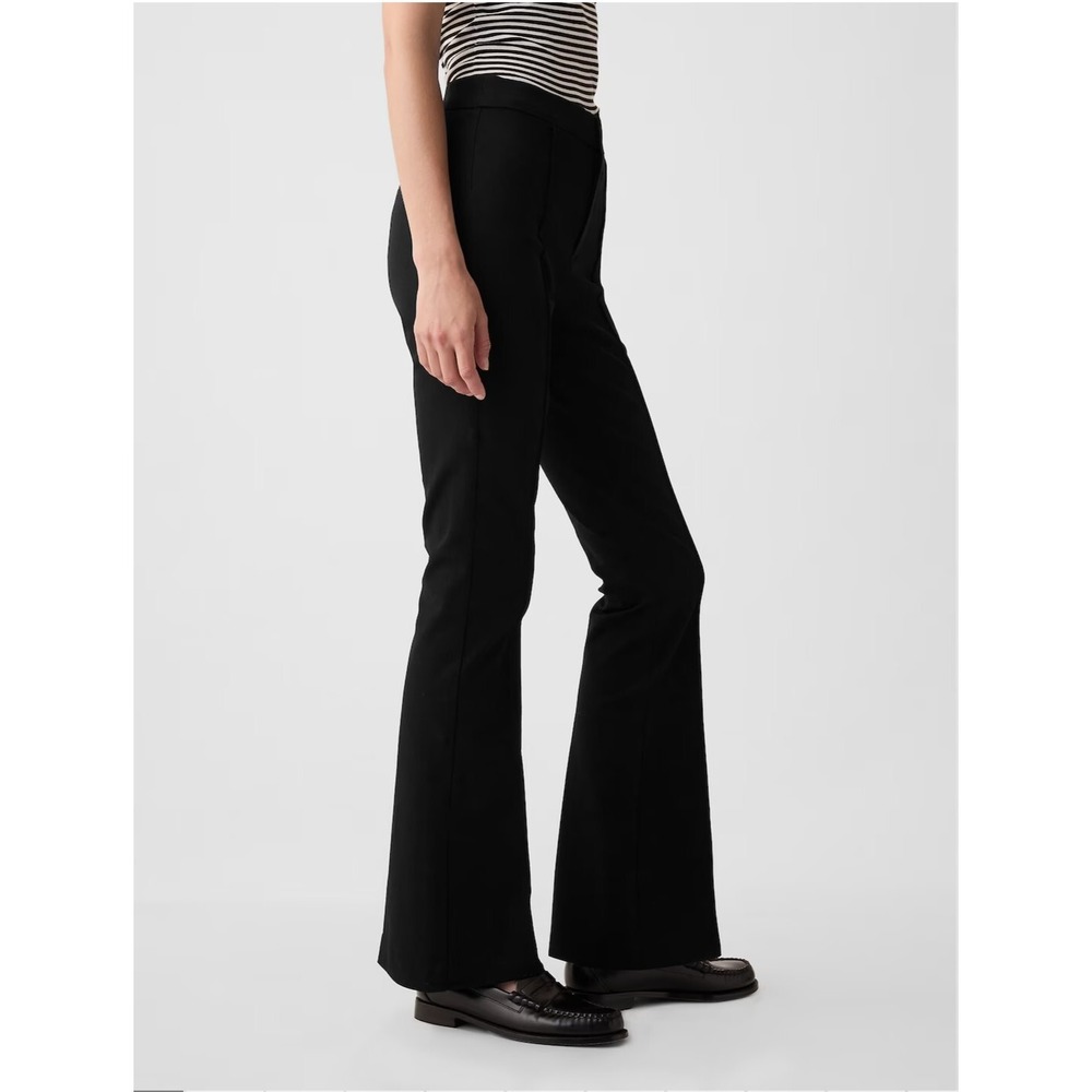 New Gap Pants 8 Petite Flare High Rise Bi-Stretch Black Y2k Boho 70s Seamed NWT